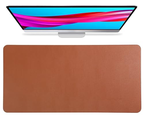 Schreibtischunterlage, Doppelseitige Schreibtischunterlage aus Kork und Leder, Wasserfeste Rutschfestes Mauspad, für Schreib- und Spieltische(Brown,120x60cm) von Generic