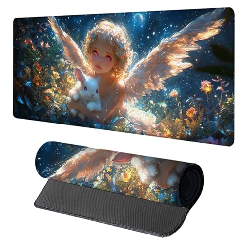 Schreibtischunterlage Kaninchen, Gaming Mauspad XXL 1600x800x3mm, Mauspad Groß mit Vernähten Kanten, Mousepad Gaming Zubehör, Desk Mat Rutschfester Gummibasis, Mousepad für Büro, Zuhause, Blau E-4735 Schreibtischunterlage Kaninchen, Gaming Mauspad XXL 1600x800x3mm, Mauspad Groß mit Vernähten Kanten, Mousepad Gaming Zubehör, Desk Mat Rutschfester Gummibasis, Mousepad für Büro, Zuhause, Blau E-4735 von Generic