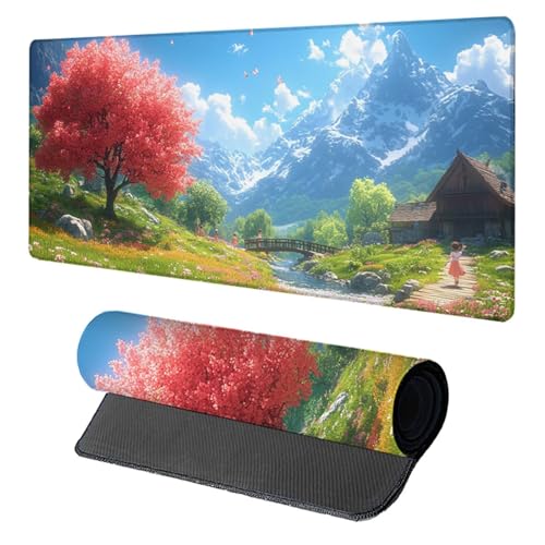 Schreibtischunterlage Landschaft, Gaming Mauspad XXL 1500x800x3mm, Mauspad Groß mit Vernähten Kanten, Mousepad Gaming Zubehör, Desk Mat Rutschfester Gummibasis, Mousepad für Büro, Zuhause, Blau 6-5041 Schreibtischunterlage Landschaft, Gaming Mauspad XXL 1500x800x3mm, Mauspad Groß mit Vernähten Kanten, Mousepad Gaming Zubehör, Desk Mat Rutschfester Gummibasis, Mousepad für Büro, Zuhause, Blau 6-5041 von Generic