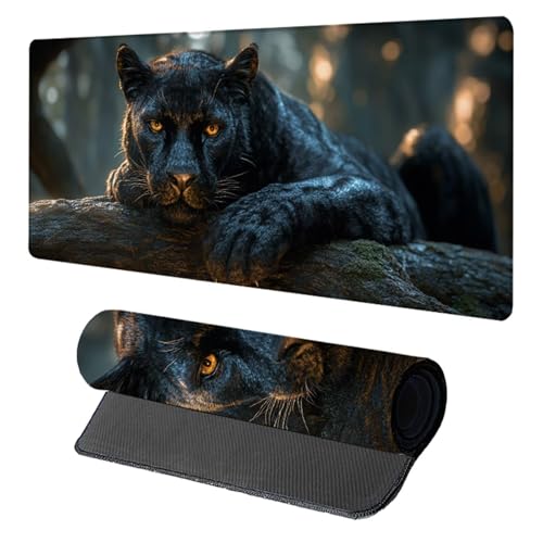 Schreibtischunterlage Leopard, Gaming Mauspad XXL 1500x800x3mm, Mauspad Groß mit Vernähten Kanten, Mousepad Gaming Zubehör, Desk Mat Rutschfester Gummibasis, Mousepad für Büro, Zuhause, Schwarz 7-2868 Schreibtischunterlage Leopard, Gaming Mauspad XXL 1500x800x3mm, Mauspad Groß mit Vernähten Kanten, Mousepad Gaming Zubehör, Desk Mat Rutschfester Gummibasis, Mousepad für Büro, Zuhause, Schwarz 7-2868 von Generic