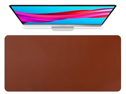 Schreibtischunterlage Mauspad große Schreibunterlage, Für Laptop Büro Zuhause, PU-Leder Wasserdicht Wildleder Rutschfest(Brown,60x30cm) von Generic