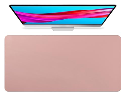 Schreibtischunterlage Mauspad große Schreibunterlage, Für Laptop Büro Zuhause, PU-Leder Wasserdicht Wildleder Rutschfest(Pink,100x50cm) von Generic