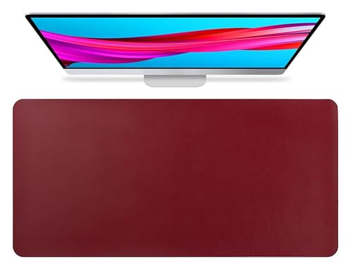 Schreibtischunterlage Mauspad große Schreibunterlage, Für Laptop Büro Zuhause, PU-Leder Wasserdicht Wildleder Rutschfest(Red,60x30cm) von Generic