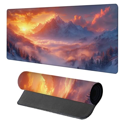 Schreibtischunterlage Schneeszene, Gaming Mauspad XXL 1500x800x3mm, Mauspad Groß mit Vernähten Kanten, Mousepad Gaming Zubehör, Desk Mat Rutschfester Gummibasis, Mousepad für Büro, Rosa Y-2807 Schreibtischunterlage Schneeszene, Gaming Mauspad XXL 1500x800x3mm, Mauspad Groß mit Vernähten Kanten, Mousepad Gaming Zubehör, Desk Mat Rutschfester Gummibasis, Mousepad für Büro, Rosa Y-2807 von Generic
