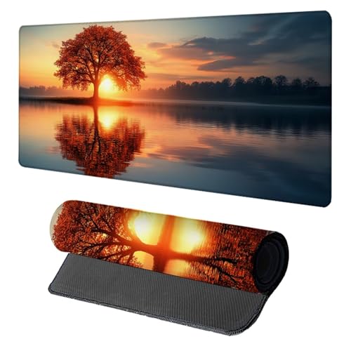 Schreibtischunterlage Sonnenuntergang, Gaming Mauspad XXL 1600x800x3mm, Mauspad Groß mit Vernähten Kanten, Mousepad Gaming Zubehör, Desk Mat Rutschfester Gummibasis, Mousepad für Büro, Rot 6-8911 Schreibtischunterlage Sonnenuntergang, Gaming Mauspad XXL 1600x800x3mm, Mauspad Groß mit Vernähten Kanten, Mousepad Gaming Zubehör, Desk Mat Rutschfester Gummibasis, Mousepad für Büro, Rot 6-8911 von Generic