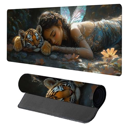 Schreibtischunterlage Tiger, Gaming Mauspad XXL 1500x800x3mm, Mauspad Groß mit Vernähten Kanten, Mousepad Gaming Zubehör, Desk Mat Rutschfester Gummibasis, Mousepad für Büro, PC, Zuhause, Blau 6-7280 Schreibtischunterlage Tiger, Gaming Mauspad XXL 1500x800x3mm, Mauspad Groß mit Vernähten Kanten, Mousepad Gaming Zubehör, Desk Mat Rutschfester Gummibasis, Mousepad für Büro, PC, Zuhause, Blau 6-7280 von Generic