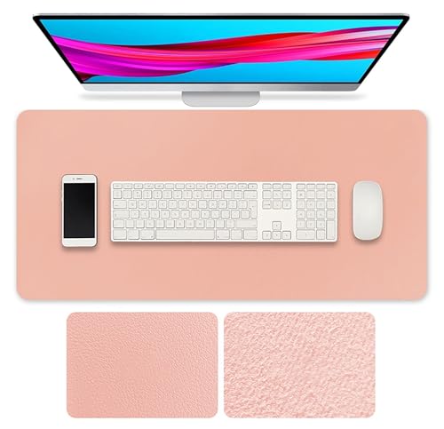 Schreibtischunterlage aus Leder, Große Rutschfestes Mauspad, Wasserfeste Schreibunterlage für Zuhause und Büro(Pink,120x60cm) von Generic
