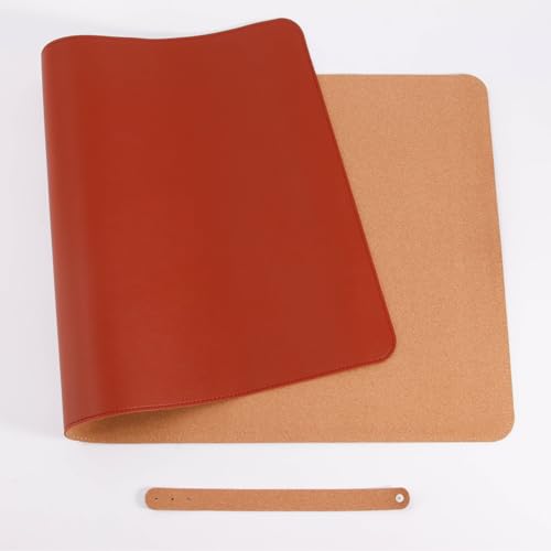 Schreibtischunterlage aus Leder, Rutschfestes großes Mauspad fürs Büro, Wasserfeste Laptop-Schutzmatte für den Schreibtisch, Reinigungsfreundliche Schreibunterlage(Brown,90x45cm) von Generic