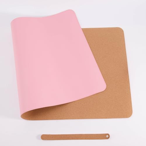 Schreibtischunterlage aus Leder, Rutschfestes großes Mauspad fürs Büro, Wasserfeste Laptop-Schutzmatte für den Schreibtisch, Reinigungsfreundliche Schreibunterlage(Pink,130x60cm) von Generic