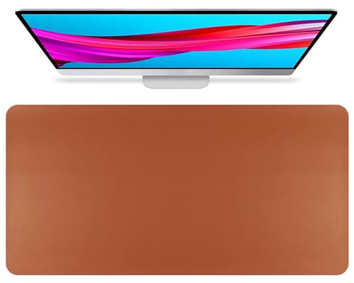 Schreibtischunterlage aus Leder fürs Büro, 70x35cm Rutschfeste großes Mauspad, Wasserfester Schreibtischunterlagenschutz, Große Laptop-Tastaturunterlage(Brown,120x60cm) von Generic