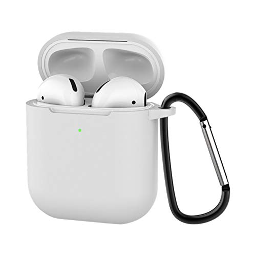 Schutzhülle Kompatibel mit Airpods 2 Hülle mit Karabiner, ultradünnes Silikon stoßfestes rutschfestes Case Cover für Airpods 2 Ladekoffer von Generic