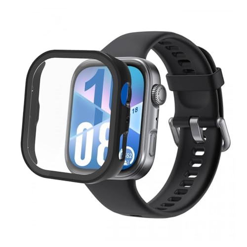 Schutzhülle Kompatibel mit Huawei Watch Fit 4 Pro Hülle mit Glas Displayschutz, Vollständige Abdeckung Schutz Hülle Uhr Case Bumper Shell Cover für Huawei Watch Fit 4 Pro Smartwatch (Schwarz) von Generic