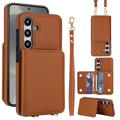 Schutzhülle aus PU-Leder für Samsung Galaxy S24 Plus, 4 Kartenfächer, 2 Geldfächer, RFID-Blockierung, abnehmbarer Riemen, kratzfest, stoßfest, Standabdeckung, Braun Schutzhülle aus PU-Leder für Samsung Galaxy S24 Plus, 4 Kartenfächer, 2 Geldfächer, RFID-Blockierung, abnehmbarer Riemen, kratzfest, stoßfest, Standabdeckung, Braun von Generic