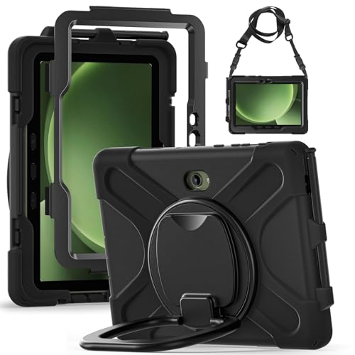 Schutzhülle für Samsung Galaxy Tab Active 5 Pro 2025/Active 4 Pro 2022 10,1 Zoll, Rundumschutz, stoßfest, mit Stifthalter, klappbarem Griff, Ständer, Schultergurt, Schwarz Schutzhülle für Samsung Galaxy Tab Active 5 Pro 2025/Active 4 Pro 2022 10,1 Zoll, Rundumschutz, stoßfest, mit Stifthalter, klappbarem Griff, Ständer, Schultergurt, Schwarz von Generic