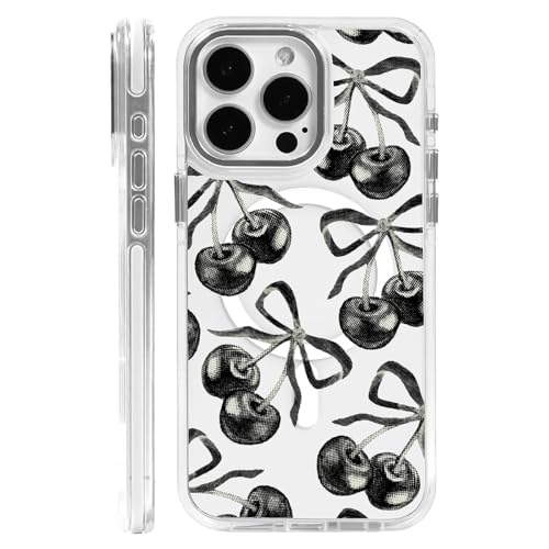 Schutzhülle für iPhone 13 Pro Max, schwarze Kirschschleife, transparent, kompatibel mit MagSafe, schlanke, stoßfeste, magnetische Handyhülle für Mädchen und Herren, kratzfeste Rückseite Schutzhülle für iPhone 13 Pro Max, schwarze Kirschschleife, transparent, kompatibel mit MagSafe, schlanke, stoßfeste, magnetische Handyhülle für Mädchen und Herren, kratzfeste Rückseite von Generic