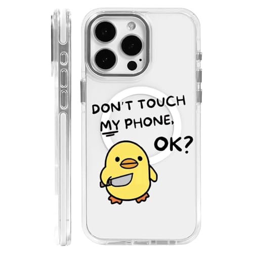 Schutzhülle für iPhone 14 Pro, "Don't Touch My Phone I Will Duck You", transparent, kompatibel mit MagSafe, schlanke, stoßfeste, magnetische Handyhülle für Mädchen und Herren, kratzfeste Rückseite Schutzhülle für iPhone 14 Pro, "Don't Touch My Phone I Will Duck You", transparent, kompatibel mit MagSafe, schlanke, stoßfeste, magnetische Handyhülle für Mädchen und Herren, kratzfeste Rückseite von Generic