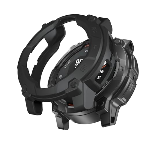 Schutzhülle kompatibel mit Garmin Instinct 3 AMOLED 45 mm/50 mm, TPU-Schutzhülle, Shell Bumper (Schwarz, Garmin Instinct 3 AMOLED 50 mm) von Generic