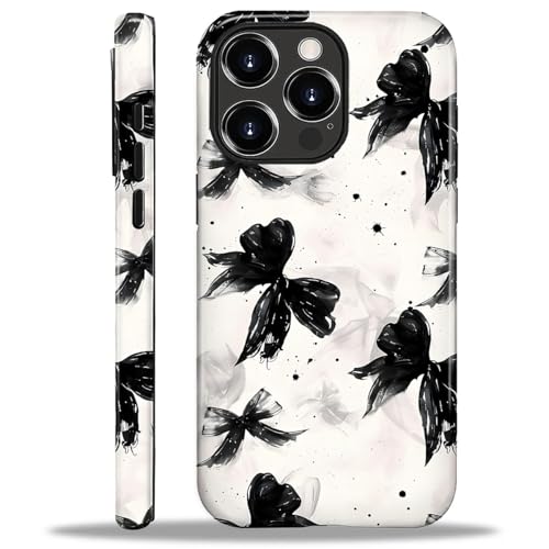 Schutzhülle kompatibel mit iPhone 16 Pro, Hybrid-Schutzhülle aus Polycarbonat mit 2-lagigem Polycarbonat, schwarze Schleifen mit Tintenspritzern, kratzfeste, stoßfeste Schutzhülle für iPhone 16 Pro Schutzhülle kompatibel mit iPhone 16 Pro, Hybrid-Schutzhülle aus Polycarbonat mit 2-lagigem Polycarbonat, schwarze Schleifen mit Tintenspritzern, kratzfeste, stoßfeste Schutzhülle für iPhone 16 Pro von Generic