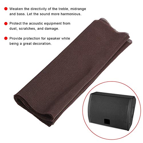 Schwarzer Netzstoff, Lautsprecherstoff mit 1,4 M X 0,5 M Staubdicht Schützender Stoffabdeckung Stereo - -Lautsprecher Mesh Grill Stofflautsprecher Grilltuch für Stereo Lautsprecher Reparatur (Brown) von Generic