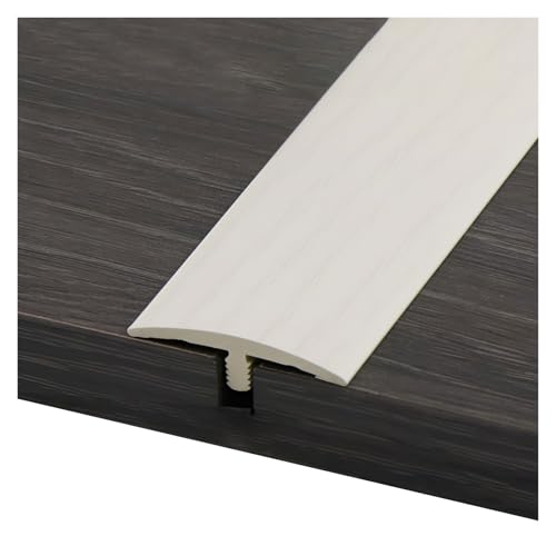 Selbstklebend PVC-Boden Übergang Streifen, 4 Cm Breite Flache Boden Trennleiste, Boden Spaltabdeckung Leisten Mit Holzmaserungsdesign, Für Holz/Laminat/Vinyl(White) von Generic