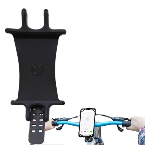 Silikon-Fahrradtelefonhalter – 360° drehbarer tragbarer Halter mit Stoßdämpfung | Universelle Smartphone-Halterung, kompatibel mit Fahrrädern, Motorrädern und Rollern, Sicherheit und Stabilität garant von Generic