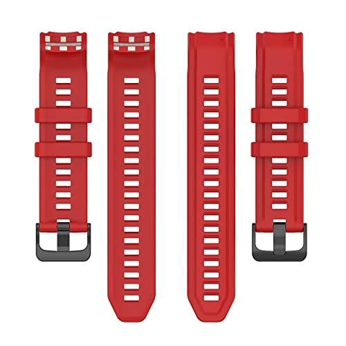 Silikon Kautschuk Uhrenarmband Kompatibel mit Garmin Instinct 2S,Uhrenarmband mit Schnellverschluss Ersatzbänder,Damen Herren Armband Smartwatch Uhren Zubehör (Red, One Size) von Generic