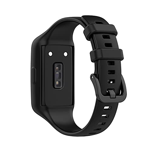 Silikon Kautschuk Uhrenarmband Kompatibel mit Huawei/Honor Band 6,Uhrenarmband mit Schnellverschluss Ersatzbänder,Damen Herren Armband Smartwatch Uhren Zubehör (Black, One Size) von Generic