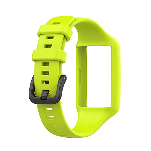 Silikon Kautschuk Uhrenarmband Kompatibel mit Huawei/Honor Band 6,Uhrenarmband mit Schnellverschluss Ersatzbänder,Damen Herren Armband Smartwatch Uhren Zubehör (Green, One Size) von Generic