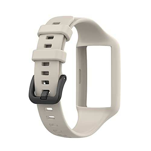 Silikon Kautschuk Uhrenarmband Kompatibel mit Huawei/Honor Band 6,Uhrenarmband mit Schnellverschluss Ersatzbänder,Damen Herren Armband Smartwatch Uhren Zubehör (Grey, One Size) von Generic