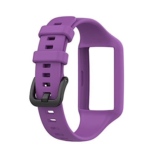 Silikon Kautschuk Uhrenarmband Kompatibel mit Huawei/Honor Band 6,Uhrenarmband mit Schnellverschluss Ersatzbänder,Damen Herren Armband Smartwatch Uhren Zubehör (Purple, One Size) von Generic