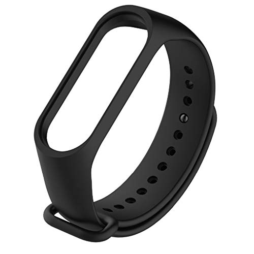 Silikon Kautschuk Uhrenarmband Kompatibel mit Xiaomi Band 4/3（Klein）,Uhrenarmband mit Schnellverschluss Ersatzbänder,Damen Herren Armband Smartwatch Uhren Zubehör (Black, One Size) von Generic