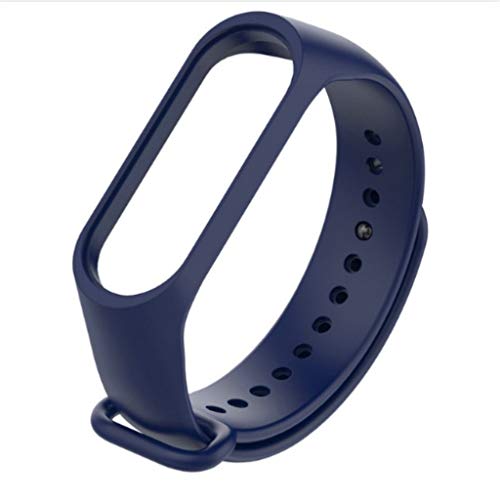 Silikon Kautschuk Uhrenarmband Kompatibel mit Xiaomi Band 4/3（Klein）,Uhrenarmband mit Schnellverschluss Ersatzbänder,Damen Herren Armband Smartwatch Uhren Zubehör (Dark Blue, One Size) von Generic