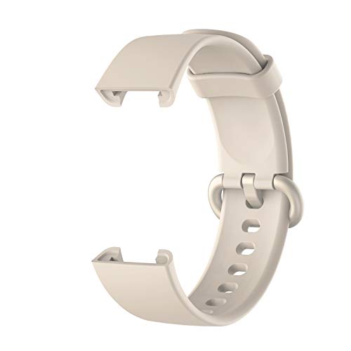 Silikon Kautschuk Uhrenarmband Kompatibel mit Xiaomi Reami Active,Uhrenarmband mit Schnellverschluss Ersatzbänder,Damen Herren Armband Smartwatch Uhren Zubehör (Beige, One Size) von Generic