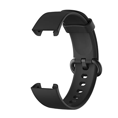 Silikon Kautschuk Uhrenarmband Kompatibel mit Xiaomi Reami Active,Uhrenarmband mit Schnellverschluss Ersatzbänder,Damen Herren Armband Smartwatch Uhren Zubehör (Black, One Size) von Generic