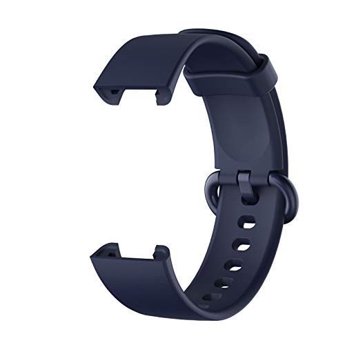 Silikon Kautschuk Uhrenarmband Kompatibel mit Xiaomi Reami Active,Uhrenarmband mit Schnellverschluss Ersatzbänder,Damen Herren Armband Smartwatch Uhren Zubehör (Navy, One Size) von Generic