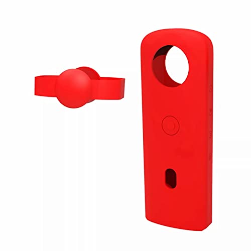 Silikon-Schutzhülle für Ricoh Theta SC2, tragbare stoßfeste Hülle mit Objektivabdeckung, genaue Lochposition, langlebige, Kratzfeste Schutzhülle (Rot) von Generic