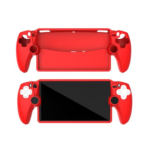 Silikon-Schutzhülle kompatibel für PlayStation Portal Spielkonsole Soft Handheld Grip Cover Protector Rundumschutz Zubehör-Kit für Playstation Remote Player (Rot) von Generic