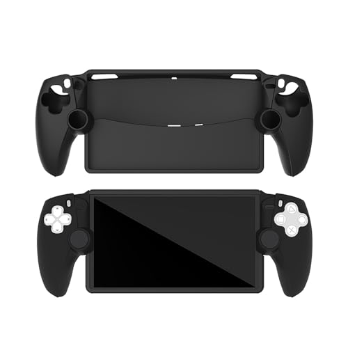 Silikon-Schutzhülle kompatibel für PlayStation Portal Spielkonsole Soft Handheld Grip Cover Protector Rundumschutz Zubehör Kit für Playstation Remote Player (Schwarz) von Generic