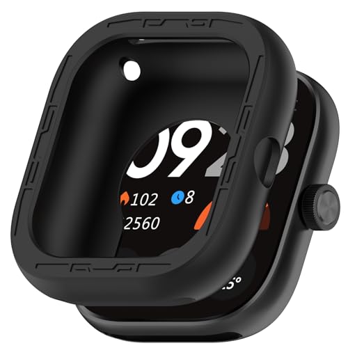 Silikonhülle Kompatibel mit Redmi Watch 4 Schutzhülle, Flexibles Silikon Case Kratzfest Abdeckung Schutz Gehäuse für Redmi Watch 4 Smartwatch (Schwarz) von Generic