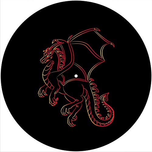 Slipmat Slip Mat Scratch Pad Filz für jeden 12" LP DJ Vinyl Plattenspieler Custom Graphical - Dragon Lines von Generic