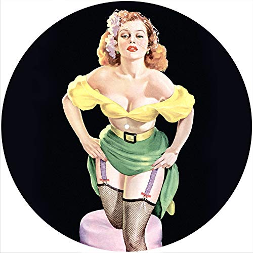 Slipmat Slip Mat Scratch Pad Filz für jeden 12" LP DJ Vinyl Plattenspieler Custom Graphical - Pin Up Girl Suspenders von Generic