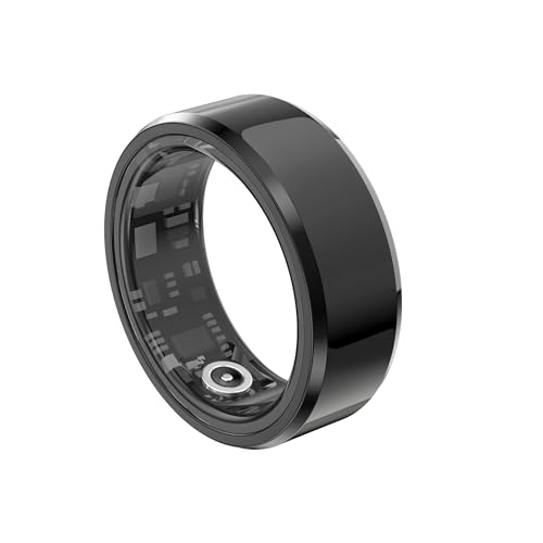 Smart Ring Health Tracker, Fitness Tracker, Kalorienzähler, Schrittzähler, Überwachung der Schlafqualität, IP68 wasserdichter Gesundheitsring mit Ladehülle (Größe 8) von Generic