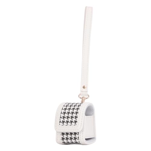 Sofortiger Kamera -Hülle, Kariertes Muster PU -Schutzbeutel mit Handgurt für Pal, Stilvolles Aussehen, Zuverlässige Materialien, Reisen Tragbare Tasche (Weiß) von Generic