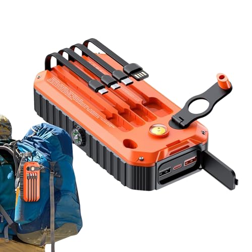 Solarladegerät,Tragbares Handy-Ladegerät | 20000mAh Externe Batterie Mit Handkurbel, SOS Stroboskoplicht & Notfalllampe Für Zuhause, Wandern, Camping, Reisen & Outdoor Solarladegerät,Tragbares Handy-Ladegerät | 20000mAh Externe Batterie Mit Handkurbel, SOS Stroboskoplicht & Notfalllampe Für Zuhause, Wandern, Camping, Reisen & Outdoor von Generic