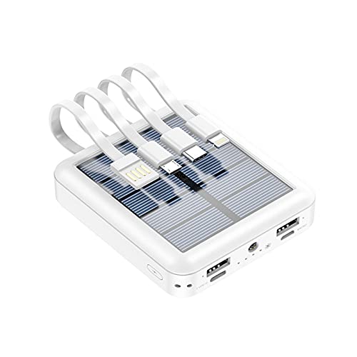 Solarladegerät 20000mAh Mini Solar Power Bank eingebautes Kabel USB Typ C Tragbares externes Batterieladegerät Powerbank, Weiß Solarladegerät 20000mAh Mini Solar Power Bank eingebautes Kabel USB Typ C Tragbares externes Batterieladegerät Powerbank, Weiß von Generic