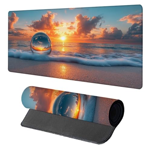 Sonnenuntergang Gaming Mauspad XXL, Schreibtischunterlage 1500x800x3mm, Wasserdicht und Langlebig Mauspad, Verbessert Präzision und Geschwindigkei Desk Mat, Gaming Zubehör, PC Mousepad, Blau 3-2313 Sonnenuntergang Gaming Mauspad XXL, Schreibtischunterlage 1500x800x3mm, Wasserdicht und Langlebig Mauspad, Verbessert Präzision und Geschwindigkei Desk Mat, Gaming Zubehör, PC Mousepad, Blau 3-2313 von Generic