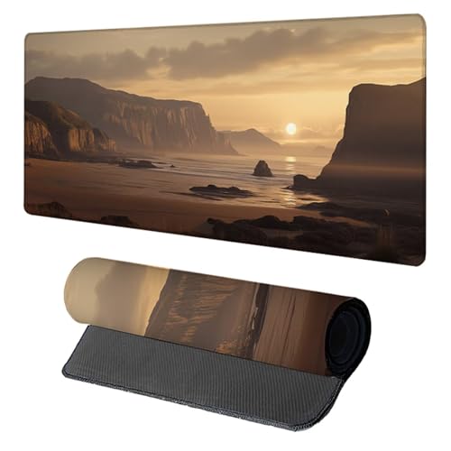 Sonnenuntergang Gaming Mauspad XXL, Schreibtischunterlage 1500x800x3mm, Wasserdicht und Langlebig Mauspad, Verbessert Präzision und Geschwindigkei Desk Mat, Gaming Zubehör, PC Mousepad, Gelb 5-9184 Sonnenuntergang Gaming Mauspad XXL, Schreibtischunterlage 1500x800x3mm, Wasserdicht und Langlebig Mauspad, Verbessert Präzision und Geschwindigkei Desk Mat, Gaming Zubehör, PC Mousepad, Gelb 5-9184 von Generic