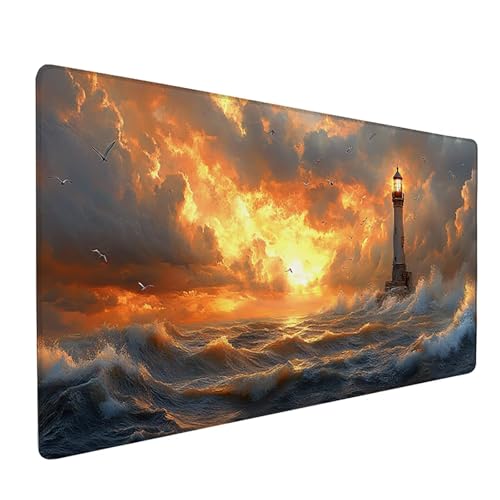Sonnenuntergang Mauspad XXL 1500x800x3mm, Leuchtturm Mousepad Gaming, Schreibtischunterlage mit Rutschfeste Gummibasis, Verbessert Präzision und Geschwindigkei Wasserdicht Desk Mat für Büro, PC 0-8196 Sonnenuntergang Mauspad XXL 1500x800x3mm, Leuchtturm Mousepad Gaming, Schreibtischunterlage mit Rutschfeste Gummibasis, Verbessert Präzision und Geschwindigkei Wasserdicht Desk Mat für Büro, PC 0-8196 von Generic