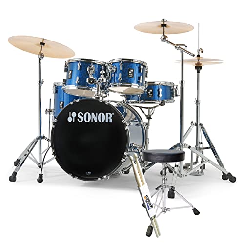Sonor AQX Studio Set BOS BLue Ocean Sparkle Schlagzeug + keepdrum Zubehör von Generic