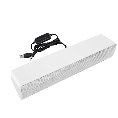 Sound, PC Sound Tragbarer mit 3,5 -mm -Eingangs für Lautsprecher für TV Musik Player Bass Surround Box (White) von Generic